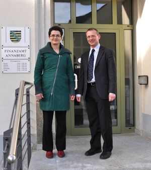 Daniela Kolbe mit Dr. Zimmermann